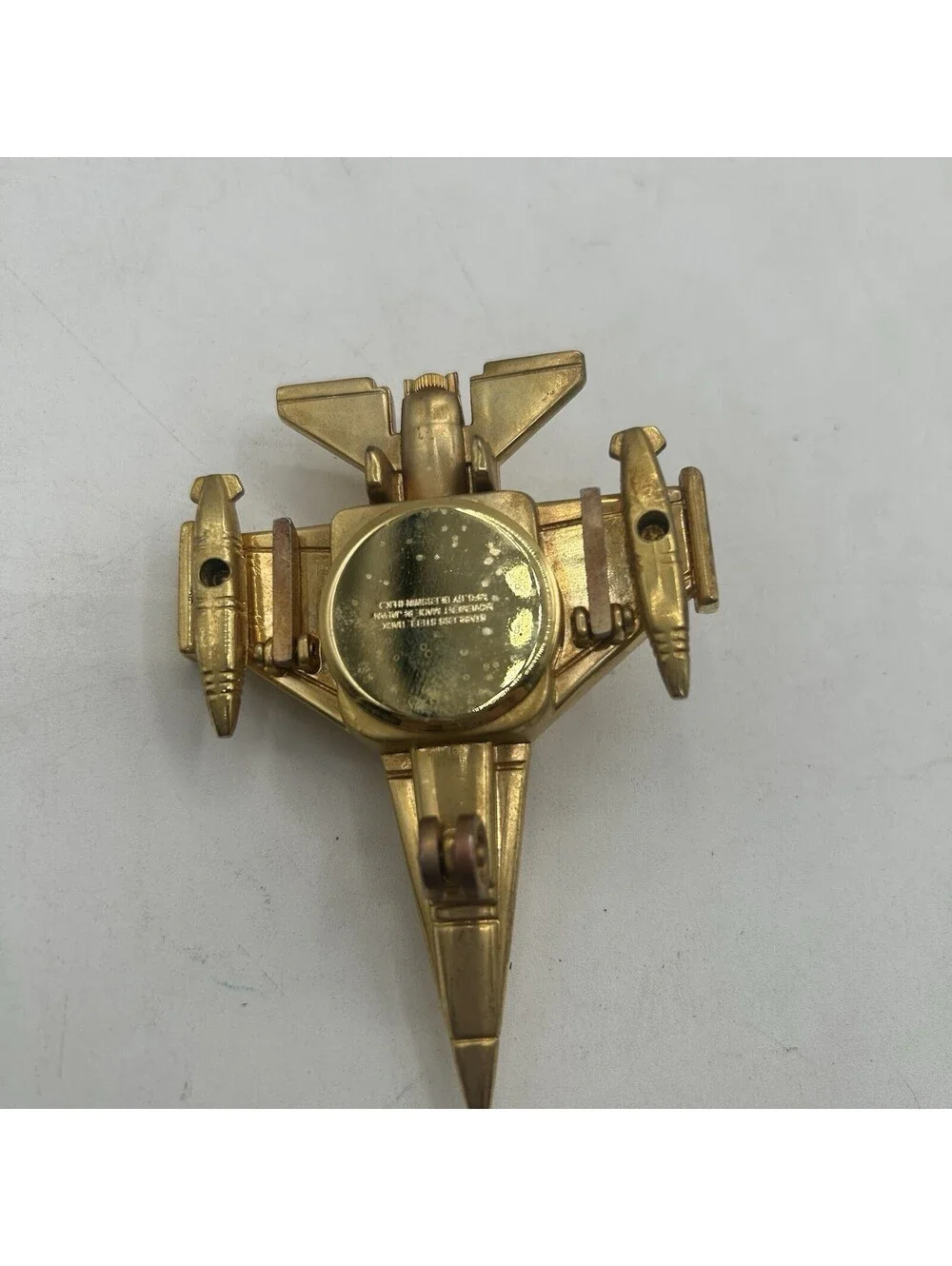 RARE - F-16 US ARMY AIR FORCE JET PLANE GOLD TONE TABLE CLOCK